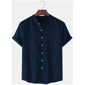 Try This Cotton Solid Half Sleeves Polo Neck Mens Shirt