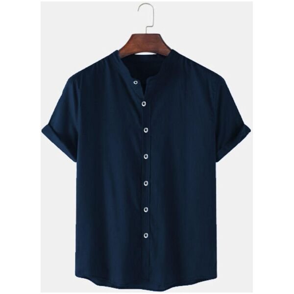 Try This Cotton Solid Half Sleeves Polo Neck Mens Shirt