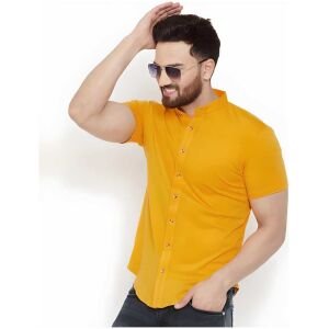 Cotton Blend Solid Half Sleeves Casual Shirt