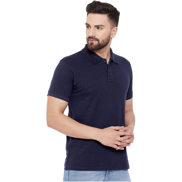 Cotton Blend Solid Half Sleeves Mens Polo T-Shirt Pack Of 4 - Image 3