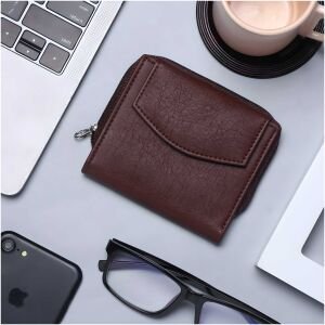 Samtroh Travel Trendy Brown Artificial Leather Wallet (6 Card Slots)