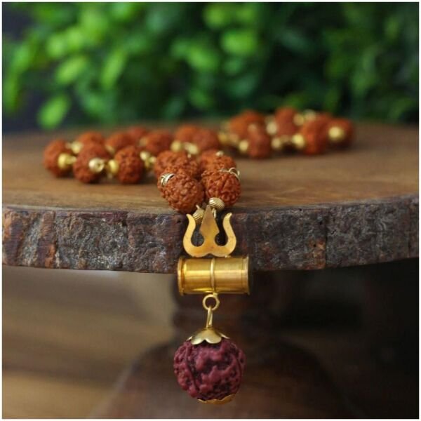 Shiv Trishul Penfant with Rudraksha Chain - Image 2