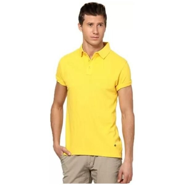 Poly Cotton Solid Half Sleeves Mens Polo T-Shirt (Pack of 2) - Image 3