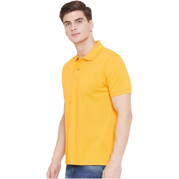 Cotton Blend Solid Half Sleeves Mens Polo T-Shirt