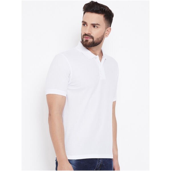 Cotton Blend Solid Half Sleeves Mens Polo Neck T-Shirt (Pack of 4) - Image 2