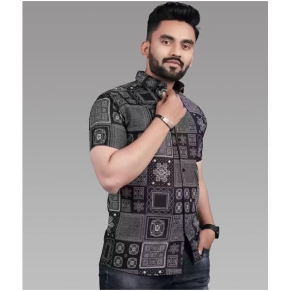 Rayon Printed Half Sleeves Regular Fit Mens Casual Shirt - Image 2
