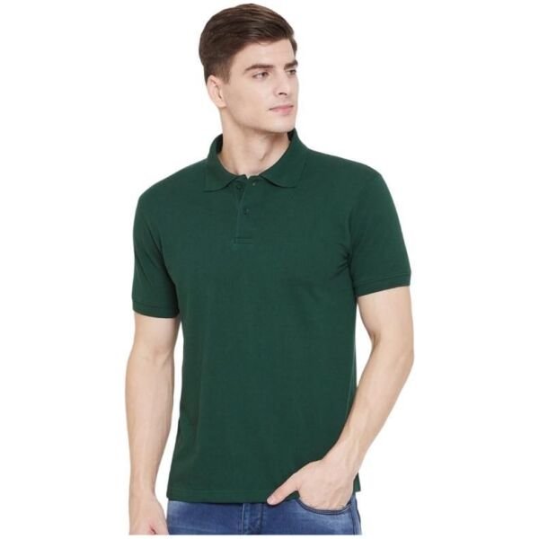 Cotton Matty Solid Half Sleeves Mens Polo Neck T-Shirt Pack Of 3 - Image 2