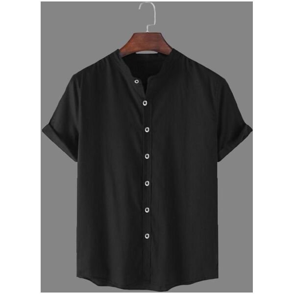 Try This Cotton Solid Half Sleeves Polo Neck Mens Shirt