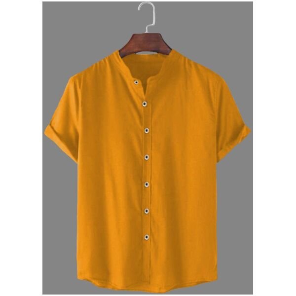 Try This Cotton Solid Half Sleeves Polo Neck Mens Shirt