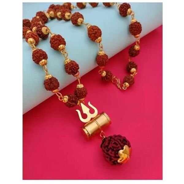 Shiv Trishul Penfant with Rudraksha Chain