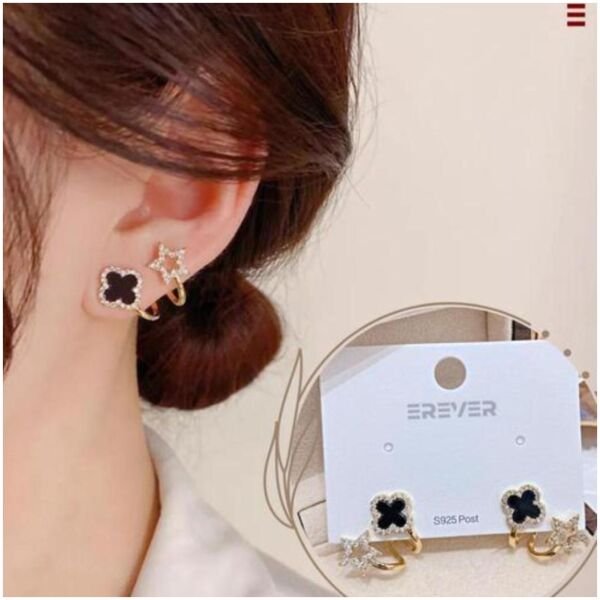 Avr Jewels Korean Fashion Vibrato Live Four Leaf Clover Earrings - Image 3