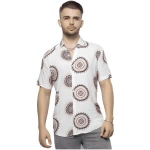 Rayon Printed Half Sleeves Regular Fit Mens Casual Shirt