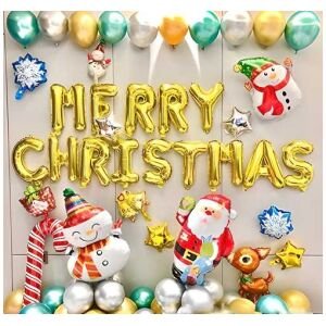 Combo of Merry Christmas Gold Letter Balloon (Pack of 1)