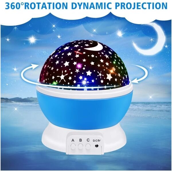 Star Master Rotating 360 Degree Moon Night Light Lamp Projector With Colors and USB Cable Lamp for Kids Room Night Bulb (Multi Color,Pack of 1) (Random) - Image 4