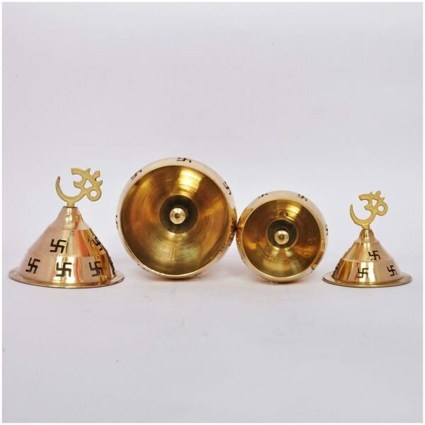 CraftIndia Om and Swastik Brass Diya - Image 3