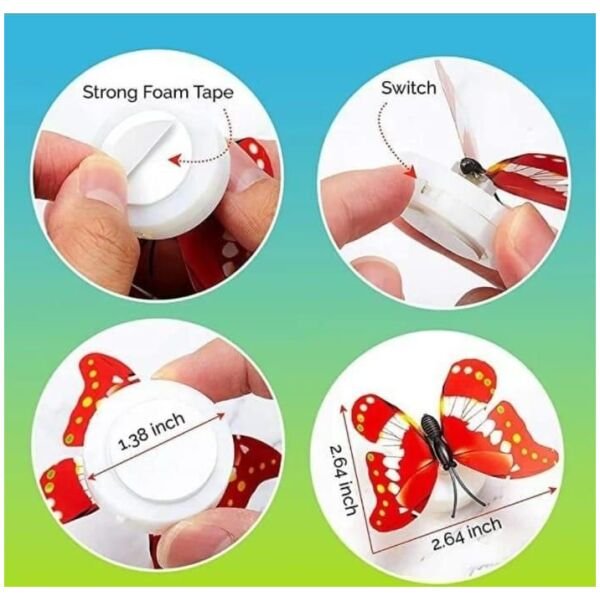 3DButterfly Led Light for Home Decoration (Pack of 3) - Image 2