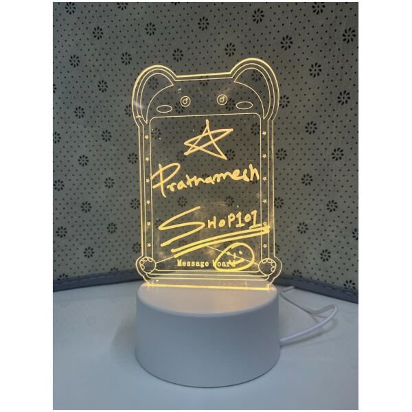 3D Creative Visualization Acrylic Light Table Light Writing Message Board for Keeping Notes, Messages, Greetings Smart USB Connected Writing Notes for Home Office Erasable Board(Rectangle) - Image 3