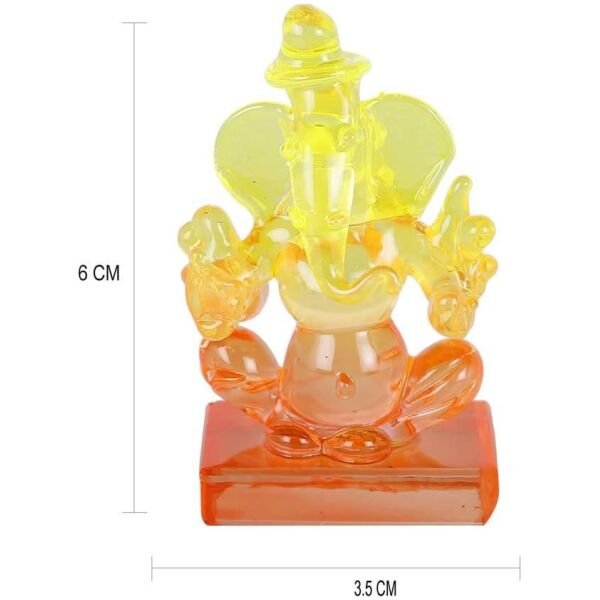 Twin Side Facing Ganesh Decorative Showpiece - 6 cm  (Crystal, Multicolor) - Image 4