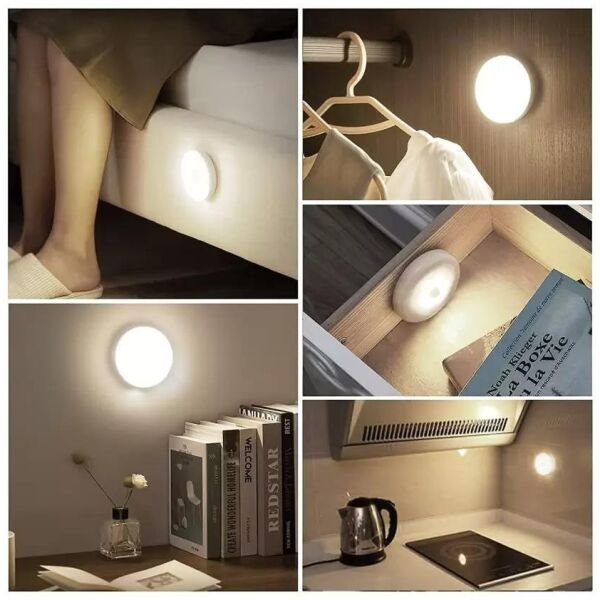 Motion Sensor Light for Home with USB Charging Wireless Self Adhesive LED Night Light (Pack Of 2)