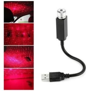 Star Decoration Light, 12V LED Car Atmosphere Lamp, 360 degree Rotation Use for USB Disco Light/Night Light/Room/Car/Party Decoration Disco Laser light Car Fancy Lights Car Fancy Lights (Black)