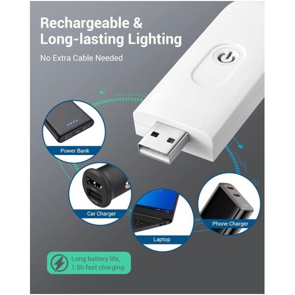 Usb Rechargeable Book Reading Light With Brightness Adjustable For Eye Protection - Image 4