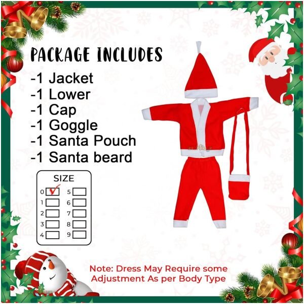 Combo of Chirtsmas Santa Claus Dress & Beard (Pack of 2) - Image 2