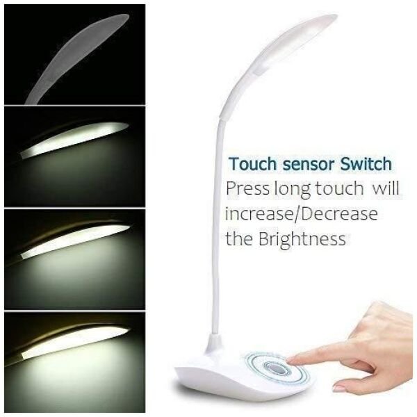 Flexible USB Led Desk Lamps/Table Lamp Study Reading Lamp USB Rechargeable Led Touch Led Lamp White Table Lamp (21 cm, White) - Image 3