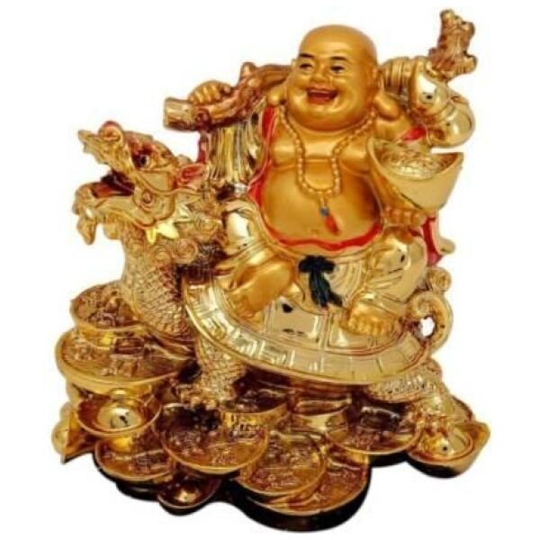 Feng Shui Laughing Buddha On Dragon Showpiece