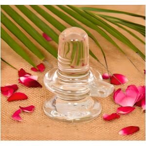 Sphatik Shivling/Big Size for Home Pooja Decorative Showpiece - 4 inch, 20gm (Crystal, White)