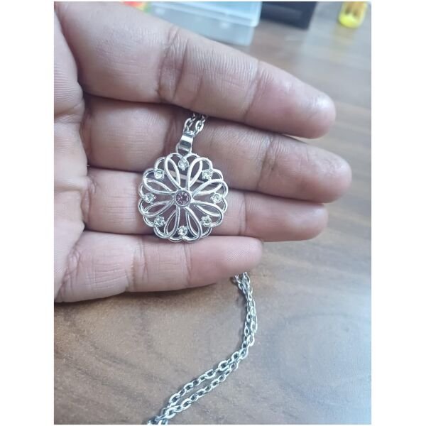 Silver Birthstone Pendant With chain Pack of 1 - Image 2