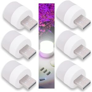 USB Plug and Play Light USB LED Light For Car Bulb, Indoor, Outdoor, Reading, Sleep 4pcs Led Light (White) ( Pack of 10 )