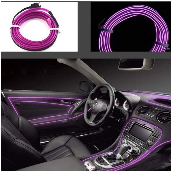 Automaze El Wire 5M Neon Lights 5V With Fuse Protection For Car Interior Decoration - Image 2