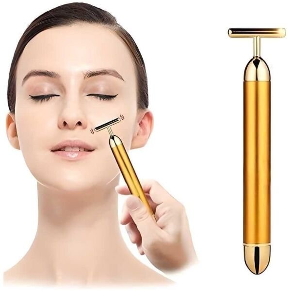 24K Gold Energy Beauty Bar Electric Facial Massage Roller