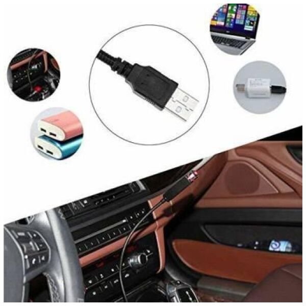 Star Decoration Light, 12V LED Car Atmosphere Lamp, 360 degree Rotation Use for USB Disco Light/Night Light/Room/Car/Party Decoration Disco Laser light Car Fancy Lights Car Fancy Lights (Black) - Image 2