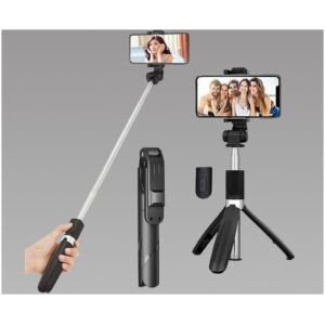Extendable Flash 3-in-1 Selfie Stick Tripod with Bluetooth Remote