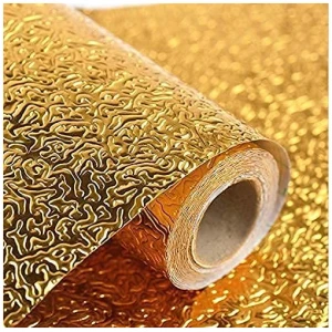 Aluminum Foil Kitchen Backsplash Peel and Stick Shelf Liner For Kitchen Cabinets
