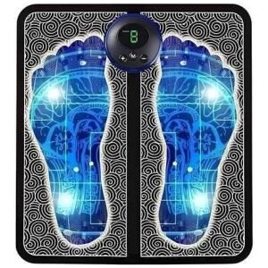 Foot Massager Feet Massage Machine Electronic Muscle Stimulator Massage Mat USB Rechargeable Massager (Black)