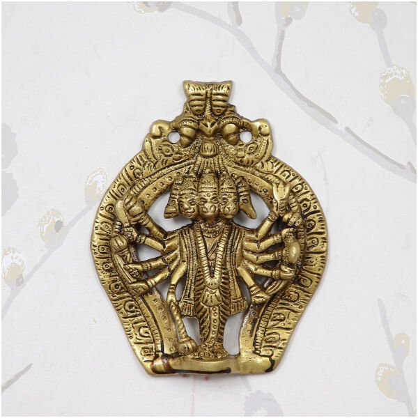 CraftIndia Panchmukhi Lord Hanuman Brass Idol Statue