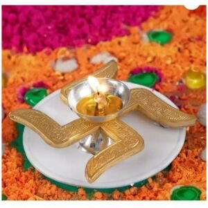 Brass Swastik Diya