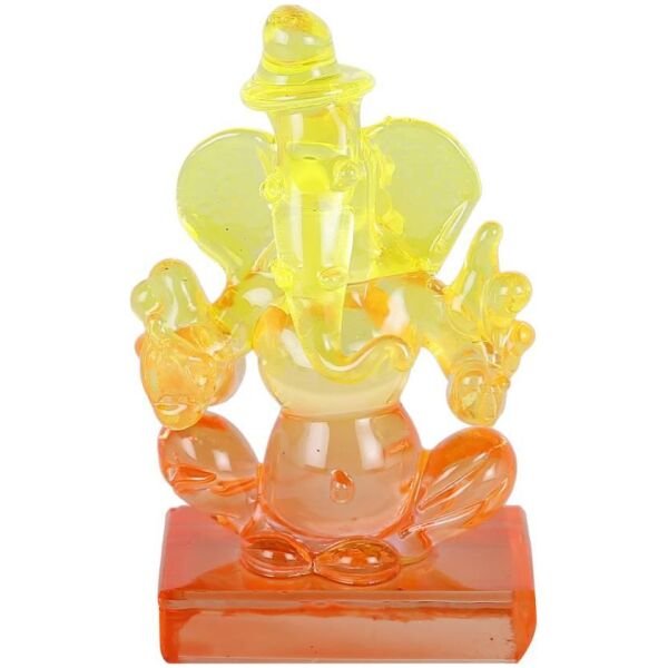 Twin Side Facing Ganesh Decorative Showpiece - 6 cm  (Crystal, Multicolor) - Image 2