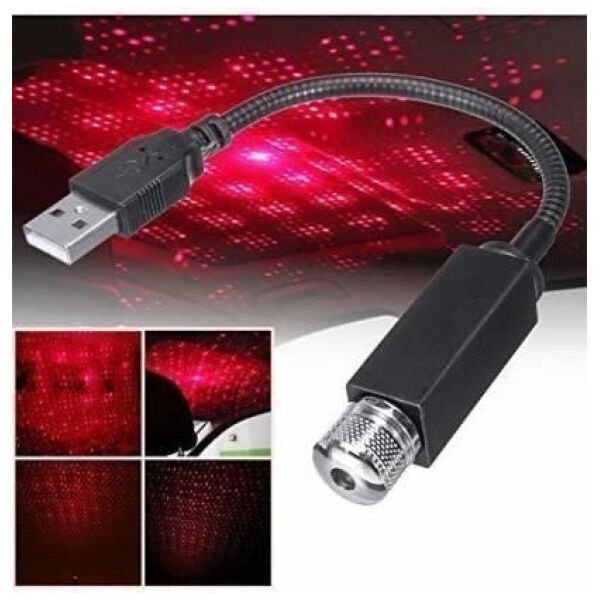 Star Lamp USB Car Star Ceiling Light Sky Projection Lamp (Red) - Image 2
