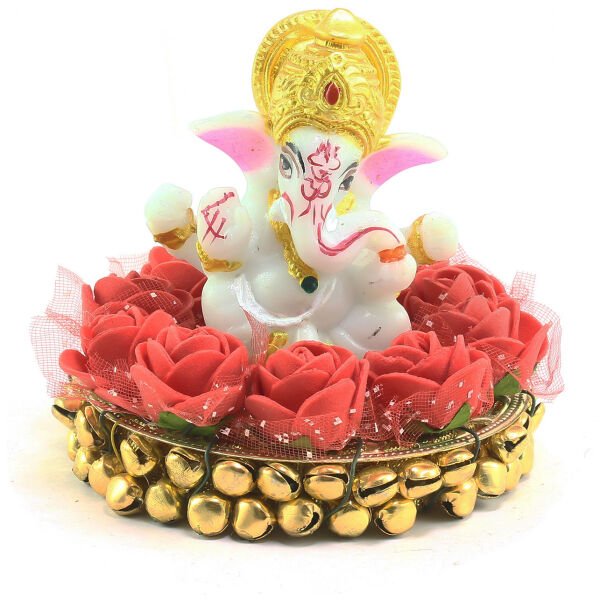 CraftIndia Lord Ganesha idol on Decorative Plate for Car and Home - Image 2