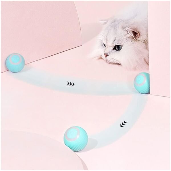 Rotating Cat Toy Ball, Interactive Cat Toys Rechargeable Rotating Ball with LED - Image 2