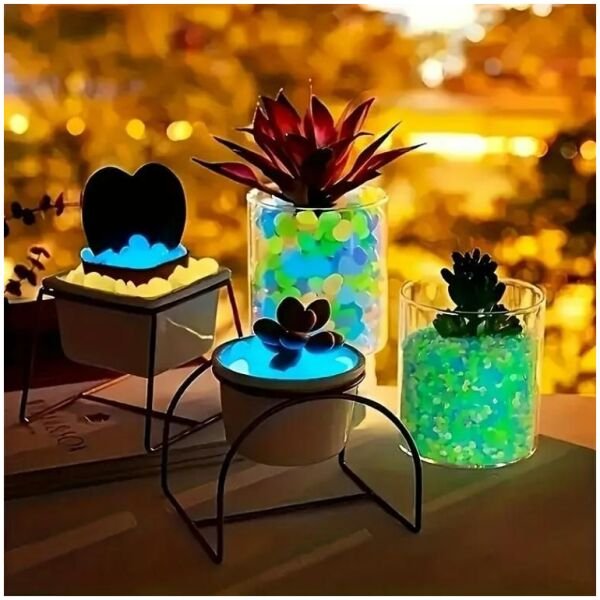 100 Pcs Artificial Mixed Color Glow Stones Fluorescent Rocks For Home Decor - Image 2