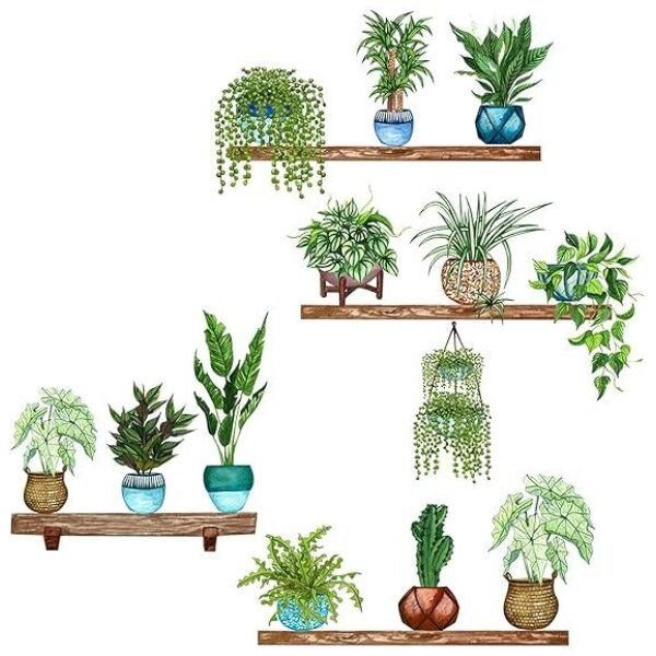 Plants Monstera Leaf Wall Creative Wall Stickers (Pack of 4) - Image 2