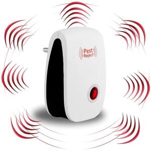 Ultrasonic Pest Repeller Machine for Mosquito Rats Cockroach Home Plug in Electric Pest Repellent Pest Control Reject Aid (Red)