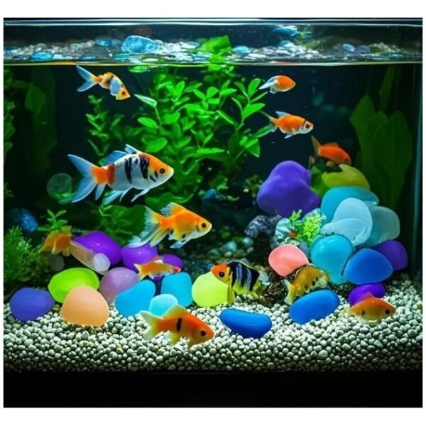 100 Pcs Artificial Mixed Color Glow Stones Fluorescent Rocks For Home Decor - Image 3