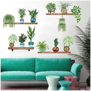 Plants Monstera Leaf Wall Creative Wall Stickers (Pack of 4)