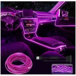 Automaze El Wire, 5M Neon Lights 5V with Fuse Protection for Car Interior Decoration ( Ice Blue )