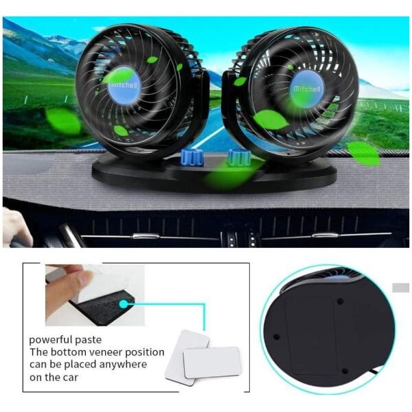 Car Air Circulation Fan 360° Rotatable Auto Car Cooling Fan - Image 3
